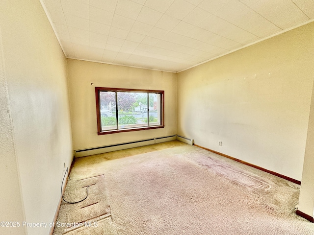 2052 Farr St 2050, Scranton, PA 18504 - spare room featuring carpet floors, a baseboard heating unit, and baseboards