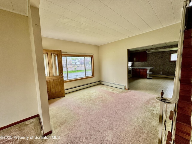 2052 Farr St 2050, Scranton, PA 18504 - spare room featuring carpet, a baseboard heating unit, and baseboards