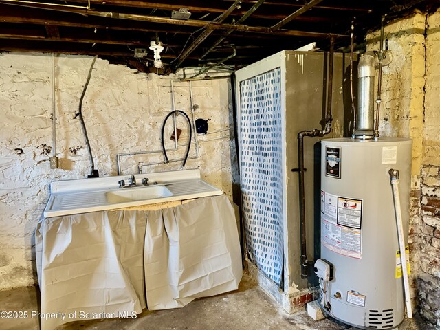 2052 Farr St 2050, Scranton, PA 18504 - utility room featuring gas water heater and a sink