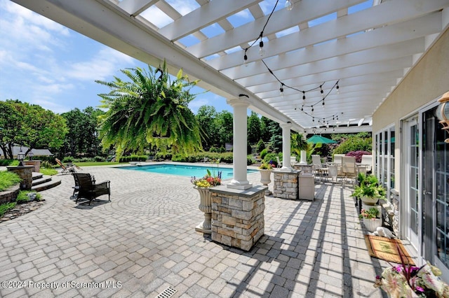 view of patio / terrace with a pergola