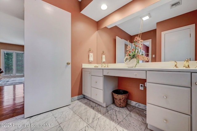 119 Glenmaura Dr, Moosic, PA 18507 - full bathroom featuring double vanity and marble look tiles