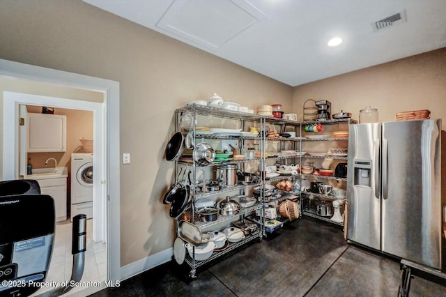 119 Glenmaura Dr, Moosic, PA 18507 - storage area with washer / clothes dryer and attic access