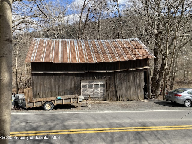 view of pole building