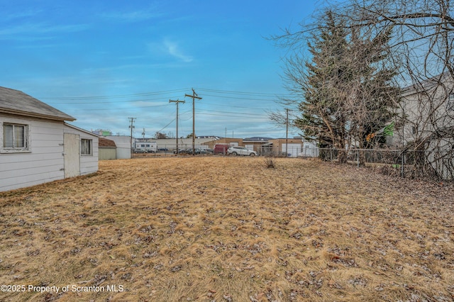 view of yard with fence