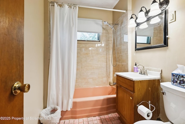 2807 S Webster Ave, Scranton, PA 18505 - bathroom featuring shower / tub combo with curtain, vanity, and tile patterned flooring