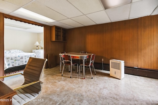 2807 S Webster Ave, Scranton, PA 18505 - dining room with a paneled ceiling and wooden walls
