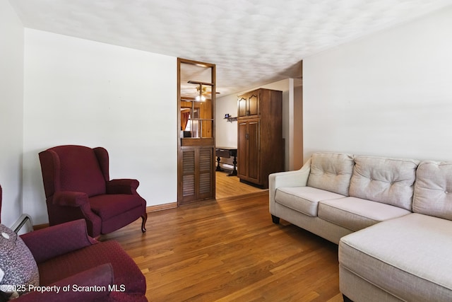 2807 S Webster Ave, Scranton, PA 18505 - living room with light wood-style floors and a baseboard radiator