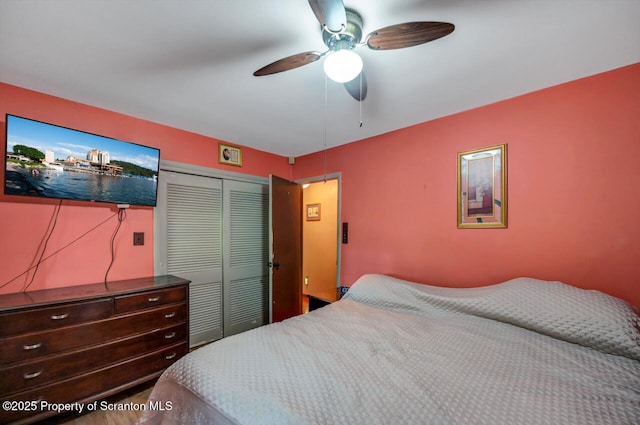 592 Gravel Pond Rd, Clarks Summit, PA 18411 - bedroom featuring a closet and ceiling fan