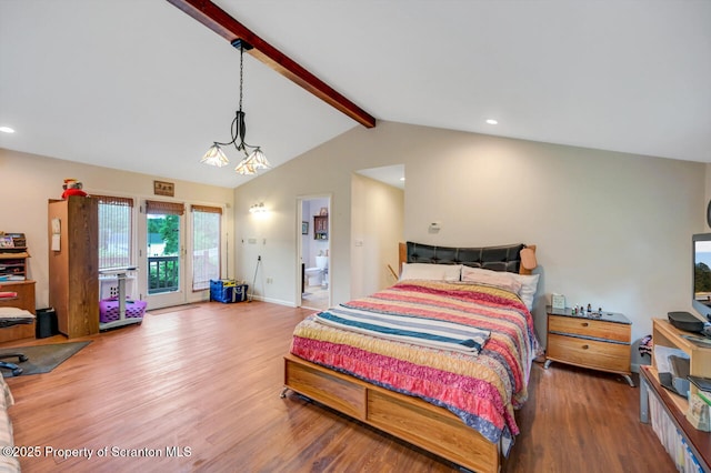 592 Gravel Pond Rd, Clarks Summit, PA 18411 - bedroom featuring wood finished floors, access to outside, and recessed lighting