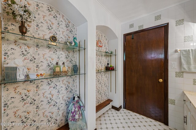 73 Quinton Rd, Scott Twp, PA 18447 - foyer featuring ornamental molding and light floors