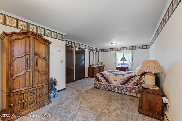 73 Quinton Rd, Scott Twp, PA 18447 - carpeted bedroom with a baseboard radiator and baseboards