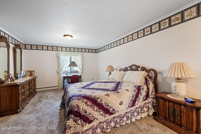 73 Quinton Rd, Scott Twp, PA 18447 - carpeted bedroom with a baseboard heating unit