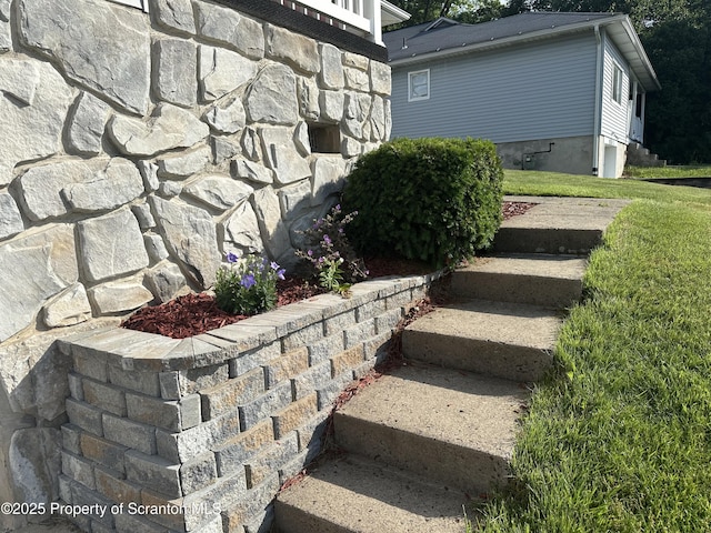 290 Holly Ln, Sturges, PA 18447 - exterior view of stone siding and gas meter