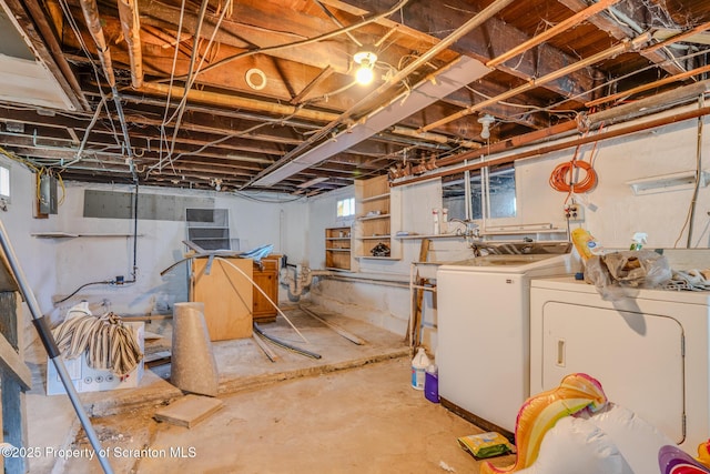 506 Short St, Throop, PA 18512 - basement featuring separate washer and dryer