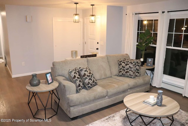 living room featuring hardwood / wood-style flooring