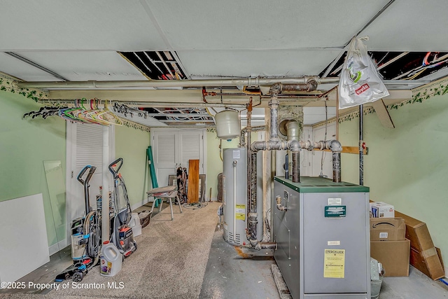 2230 Birney Ave, Scranton, PA 18505 - unfinished below grade area with gas water heater and a heating unit