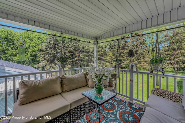 2230 Birney Ave, Scranton, PA 18505 - sunroom / solarium featuring outdoor lounge area and view of wooded area