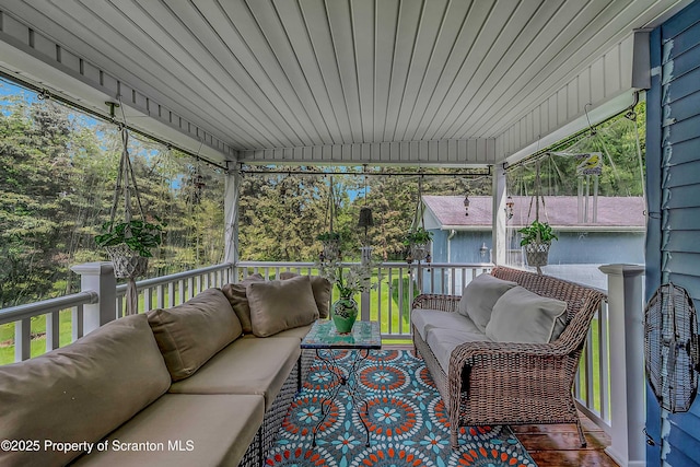 2230 Birney Ave, Scranton, PA 18505 - wooden terrace with an outdoor hangout area and view of scattered trees