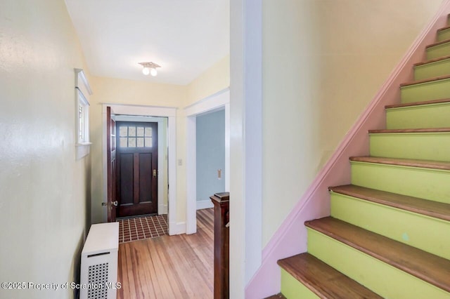 908 Prescott Ave, Scranton, PA 18510 - foyer with stairway and wood finished floors
