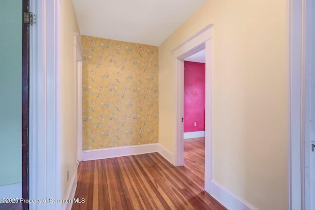 908 Prescott Ave, Scranton, PA 18510 - unfurnished room with wood-type flooring and wallpapered walls