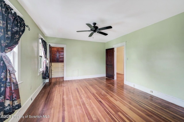 908 Prescott Ave, Scranton, PA 18510 - unfurnished bedroom featuring hardwood / wood-style flooring and ceiling fan