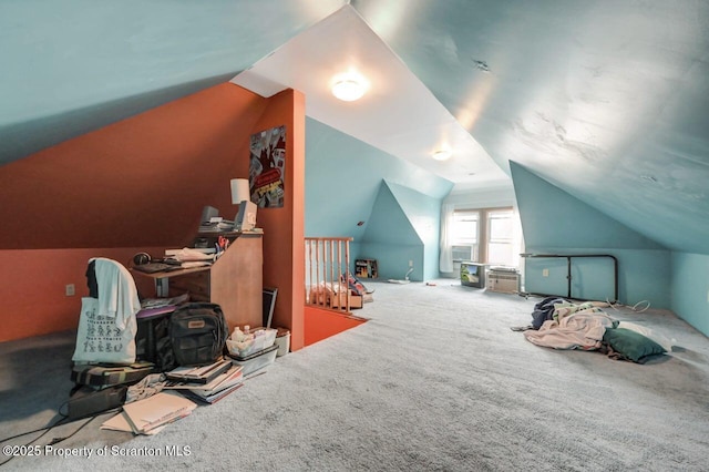 908 Prescott Ave, Scranton, PA 18510 - bedroom with carpet floors and vaulted ceiling