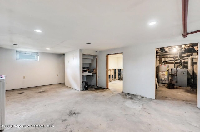 908 Prescott Ave, Scranton, PA 18510 - below grade area with gas water heater and recessed lighting