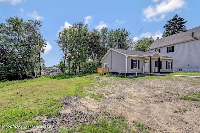 view of yard with a porch