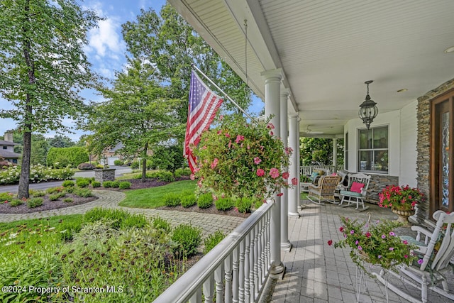 exterior space with covered porch