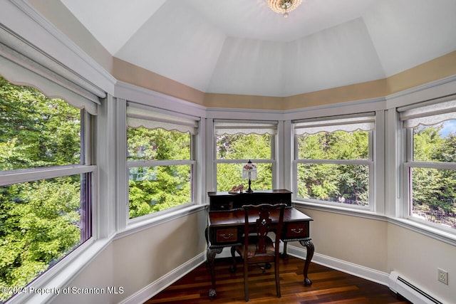 sunroom / solarium featuring a healthy amount of sunlight and baseboard heating