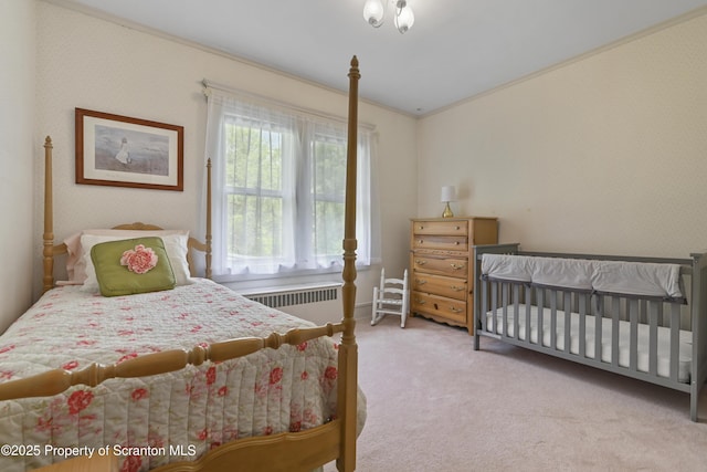 218 Weatherby St, Dalton, PA 18414 - bedroom with radiator heating unit and carpet