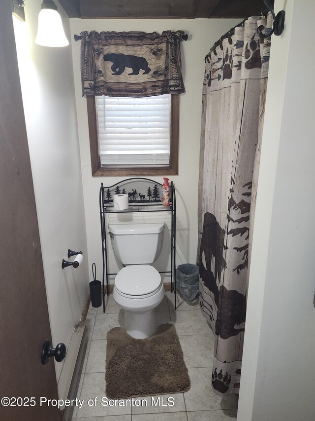 2258 Northgate Ct S Unit 16, Lake Ariel, PA 18436 - bathroom with toilet, tile patterned floors, and a shower with curtain