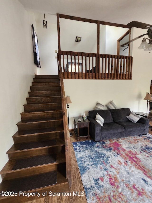 2258 Northgate Ct S Unit 16, Lake Ariel, PA 18436 - staircase with a ceiling fan and wood finished floors
