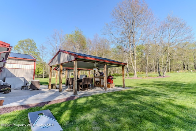 144 Crosstown Hwy, Union Dale, PA 18470 - view of grassy yard featuring a patio area and a gazebo