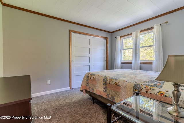 144 Crosstown Hwy, Union Dale, PA 18470 - carpeted bedroom featuring ornamental molding and a closet