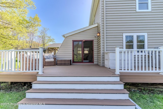 144 Crosstown Hwy, Union Dale, PA 18470 - view of wooden deck