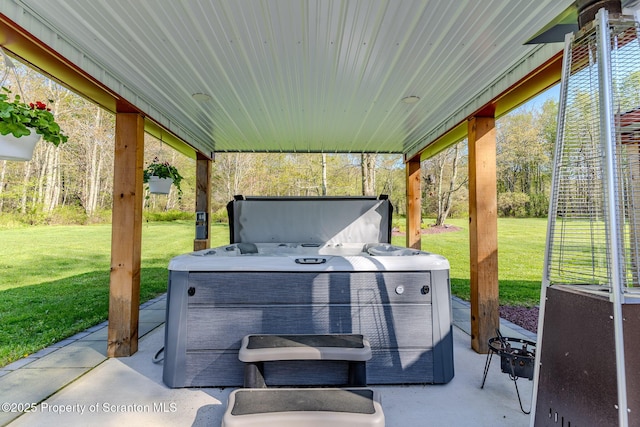 144 Crosstown Hwy, Union Dale, PA 18470 - view of patio with a hot tub