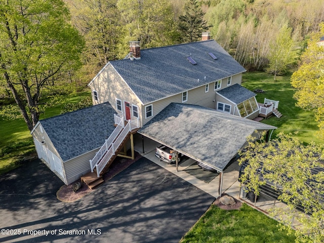 144 Crosstown Hwy, Union Dale, PA 18470 - view from above of property with a forest