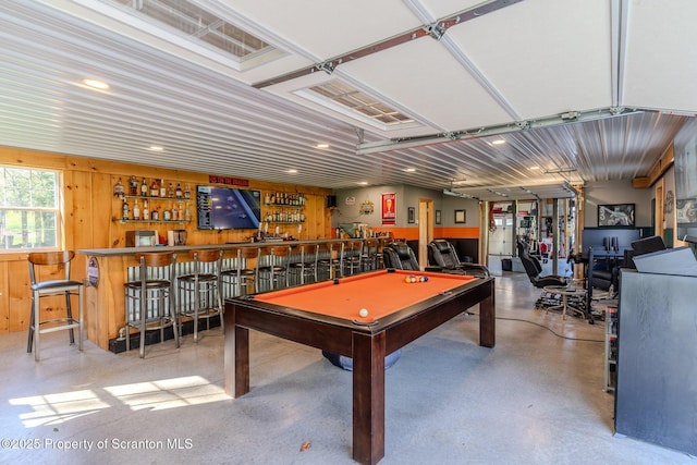 144 Crosstown Hwy, Union Dale, PA 18470 - game room featuring a bar, pool table, and recessed lighting
