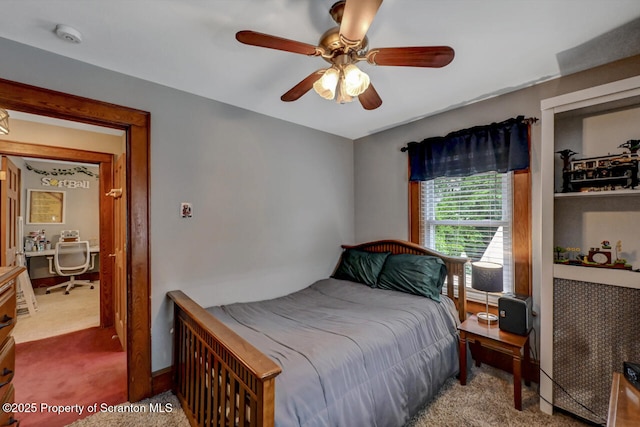 1120 Woodlawn St Unit L10, Scranton, PA 18509 - carpeted bedroom with an office area and ceiling fan