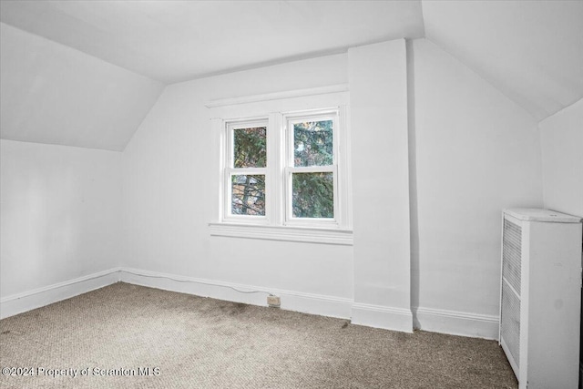 bonus room featuring carpet flooring and lofted ceiling