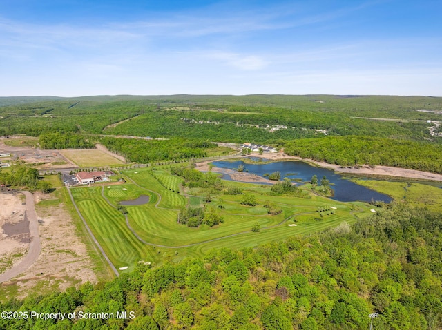 442 Shadow Wood Cir, Archbald, PA 18403 - aerial view of property's location featuring a large body of water and a heavily wooded area