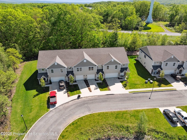 442 Shadow Wood Cir, Archbald, PA 18403 - aerial view of property and surrounding area with a forest