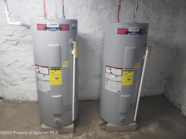 utility room featuring electric water heater