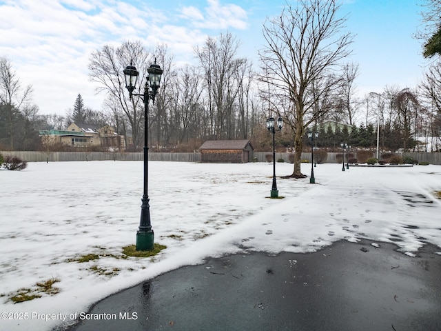 view of snowy yard