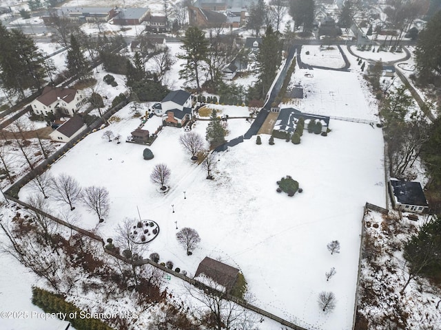 view of snowy aerial view