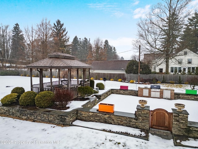 view of community featuring a gazebo