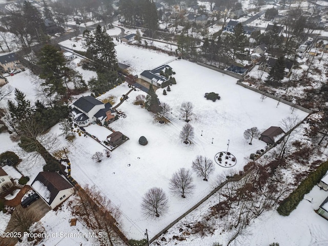 view of snowy aerial view