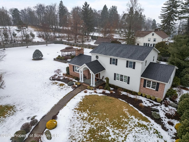 view of snowy aerial view