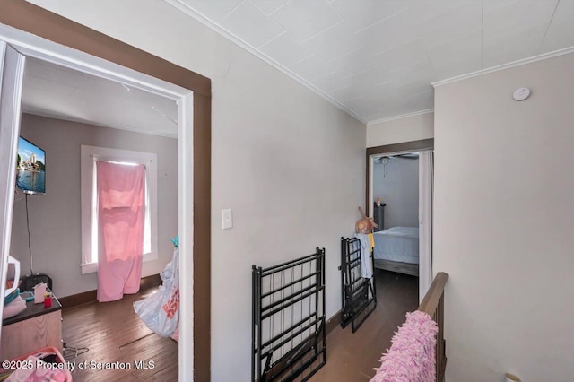 7 Oakwood Pl, Scranton, PA 18510 - hallway featuring crown molding and wood finished floors